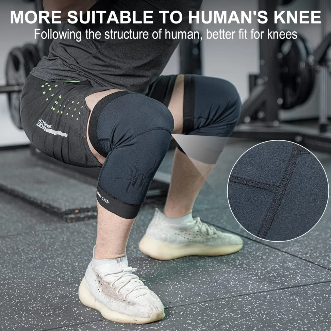 ROCKBROS Thermal Knee Warmer Men Anti-Slip Knee Brace Sleeves for Winter Cycling Basketball