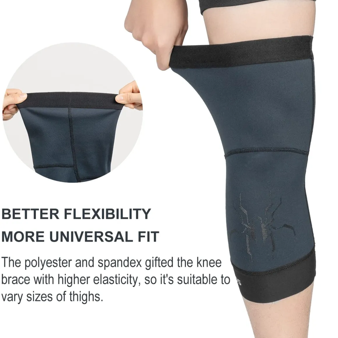 ROCKBROS Thermal Knee Warmer Men Anti-Slip Knee Brace Sleeves for Winter Cycling Basketball