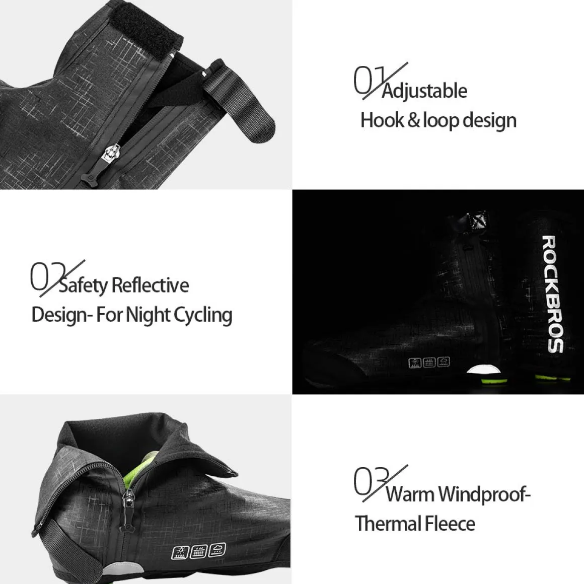 ROCKBROS Thermal Windproof Bike Shoe Covers for Mountain Road