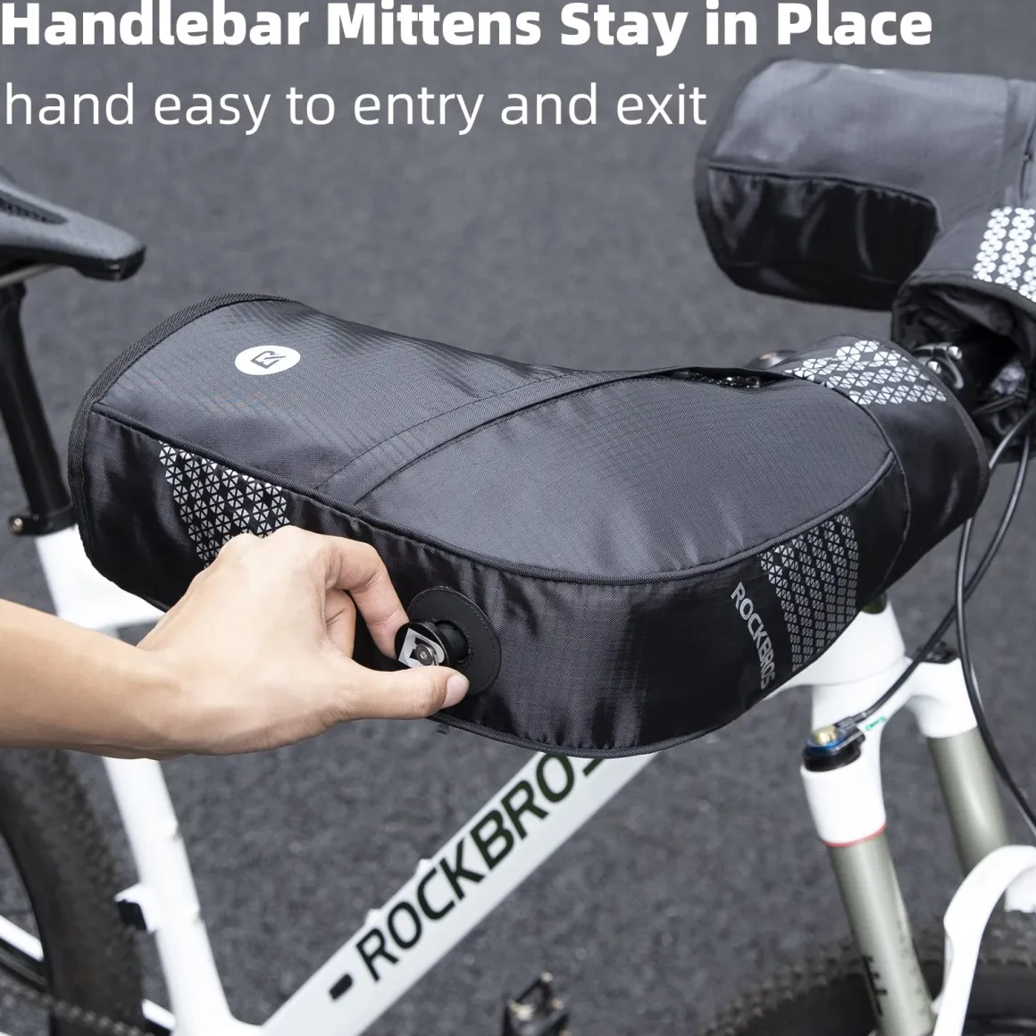ROCKBROS Thinsulate Thermal Bike Handlebar Mittens - Cold Weather Pogies Cover Gloves