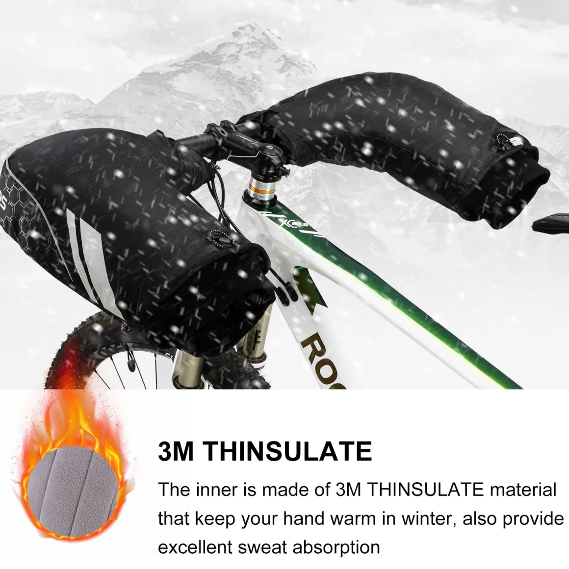 ROCKBROS Thinsulate Windproof Thermal Mountain Bike Handlebar Mittens