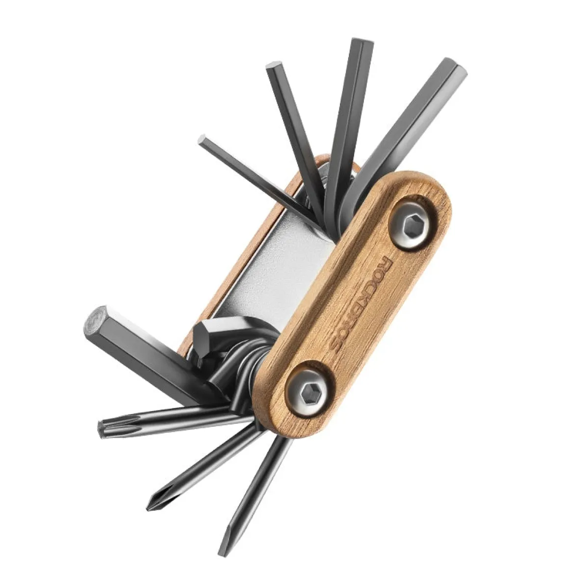 ROCKBROS Titanium-Plated 8-in-1 Wood Handle Multi-function Tool