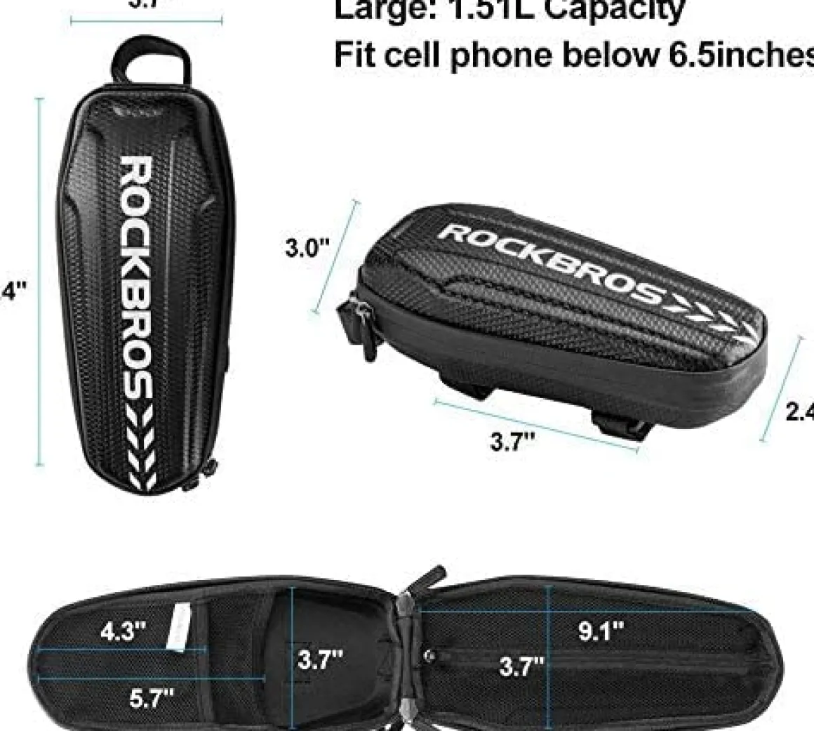 ROCKBROS Top Tube Bike Bag Bike Front Frame Bag EVA Bicycle Bag Below 6.2"/6.5"