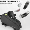 ROCKBROS Top Tube Bike Bag Bike Frame Bag Pouch Pack Cycling Accessories Fit 6.5”