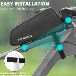 ROCKBROS Top Tube Bike Bag Bike Frame Bag Pouch Pack Cycling Accessories Fit 6.5”
