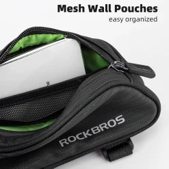 ROCKBROS Top Tube Bike Bag Bike Frame Bag Pouch Pack Cycling Accessories Fit 6.5”
