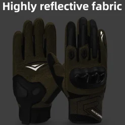 ROCKBROS Touchscreen Motorcycle Gloves, Full Finger Gear with Hard Carbon Fiber Shell