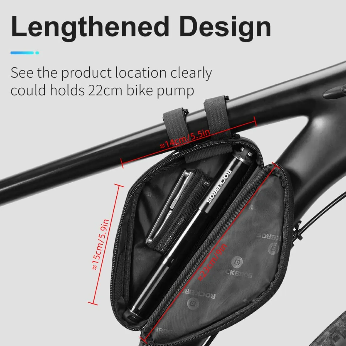 ROCKBROS Triangle Bike Frame Bag 0.7L Road & Mountain Bike Storage Pouch