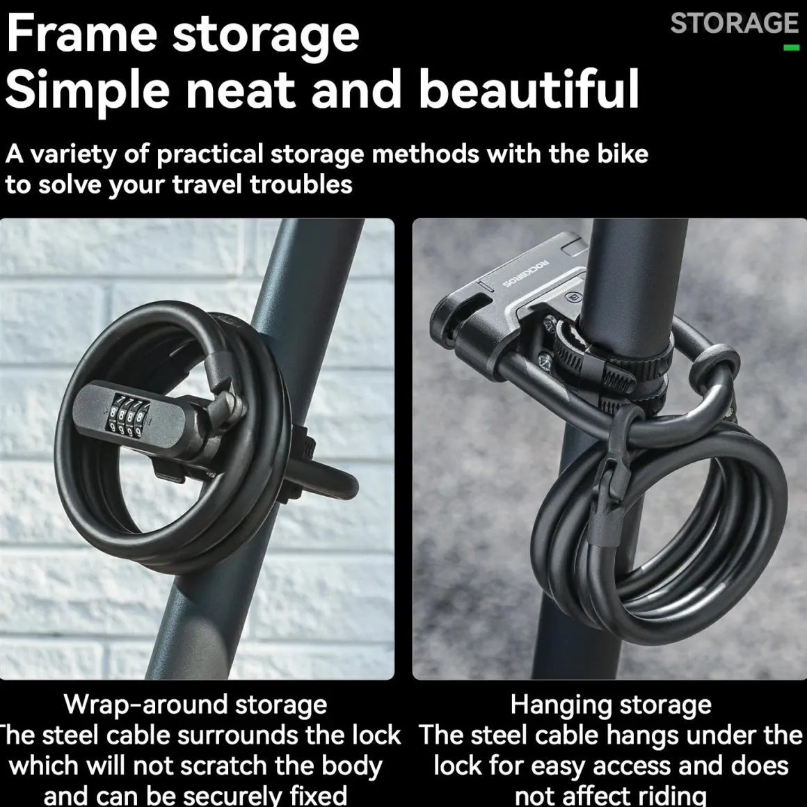 ROCKBROS U-Lock and Cable Scooter Bike Lock