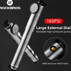 ROCKBROS Ultralight Bike Tire Shock Mini Pump 160PSI High Pressure
