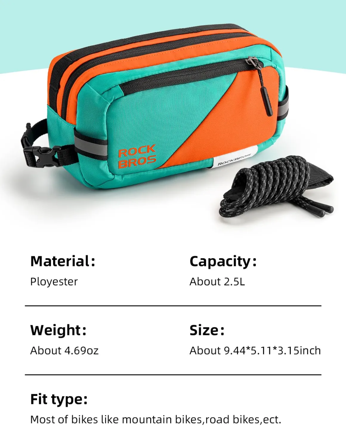 ROCKBROS Urban Rider Series Bike Handlebar Bag Large Capacity Shoulder Strap