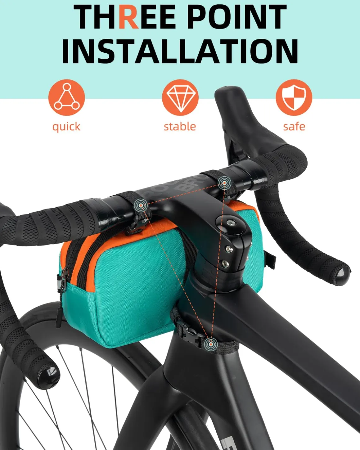 ROCKBROS Urban Rider Series Bike Handlebar Bag Large Capacity Shoulder Strap
