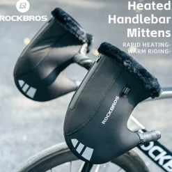 ROCKBROS USB Charging Heated Winter Handlebar Mittens for Winter Cycling