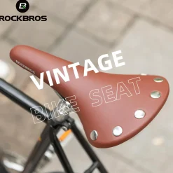 ROCKBROS Vintage Bike Seat, Waterproof Saddle, Comfortable for Men Women