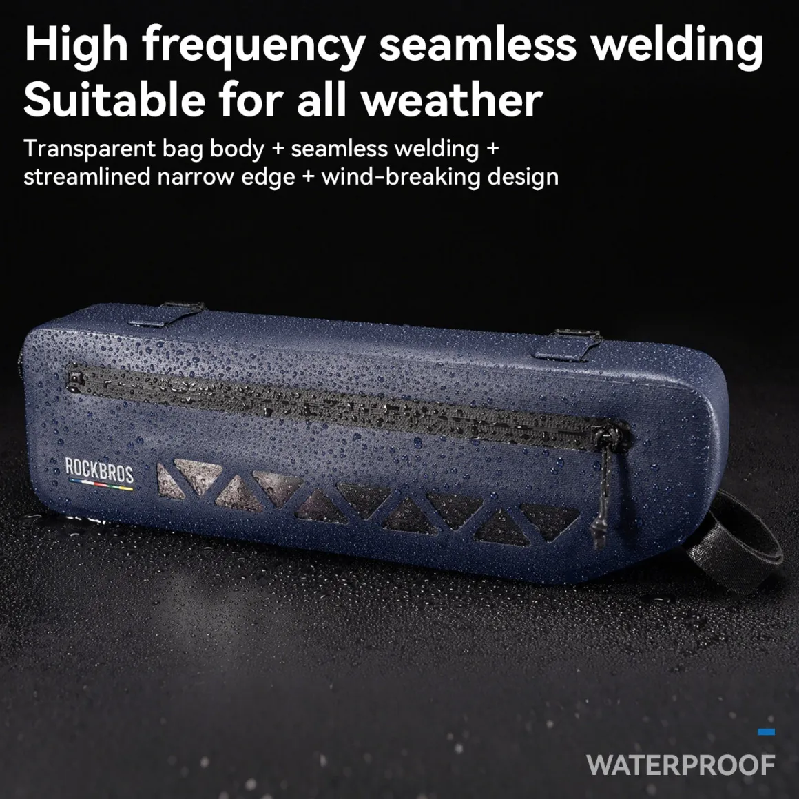 ROCKBROS 100% Waterproof Bike Frame Bag 1.7L Road-to-Sky