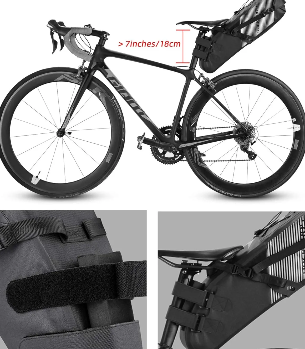 ROCKBROS Waterproof Bikepacking Saddle Bag 14L Adjustable Capacity Easy Install
