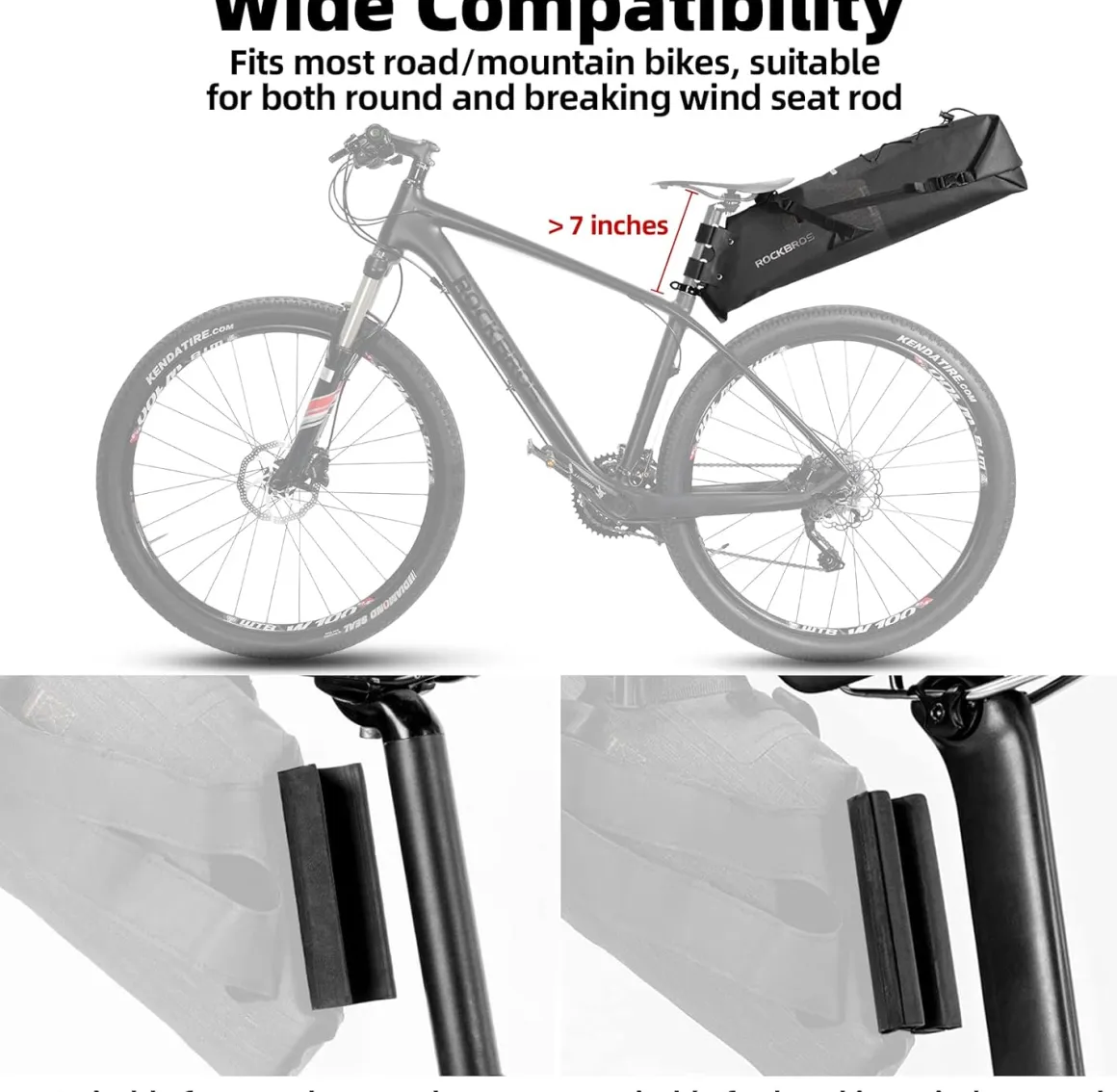 ROCKBROS Waterproof Bikepacking Saddle Bag 14L Adjustable Capacity Easy Install