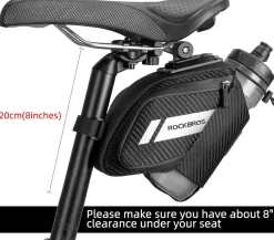 ROCKBROS Waterproof Bike Saddle Bag with Water Bottle Holder