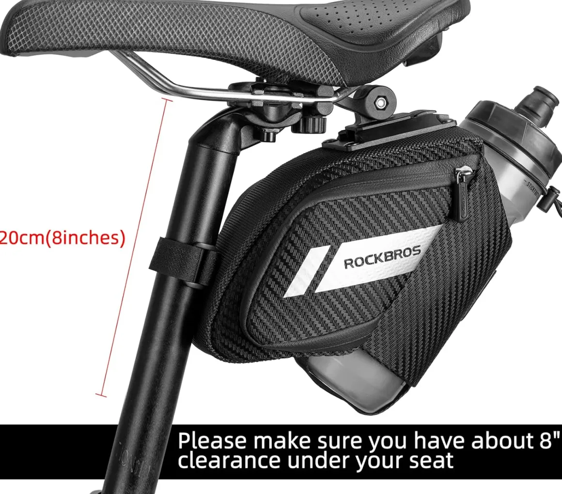 ROCKBROS Waterproof Bike Saddle Bag with Water Bottle Holder