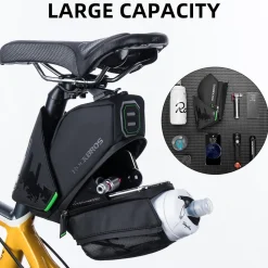 ROCKBROS Waterproof Bike Saddle Bag with Water Bottle Holder