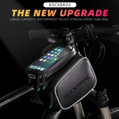 ROCKBROS Waterproof Bike Top Tube Bag - Phone Bag for 6.2” & Under