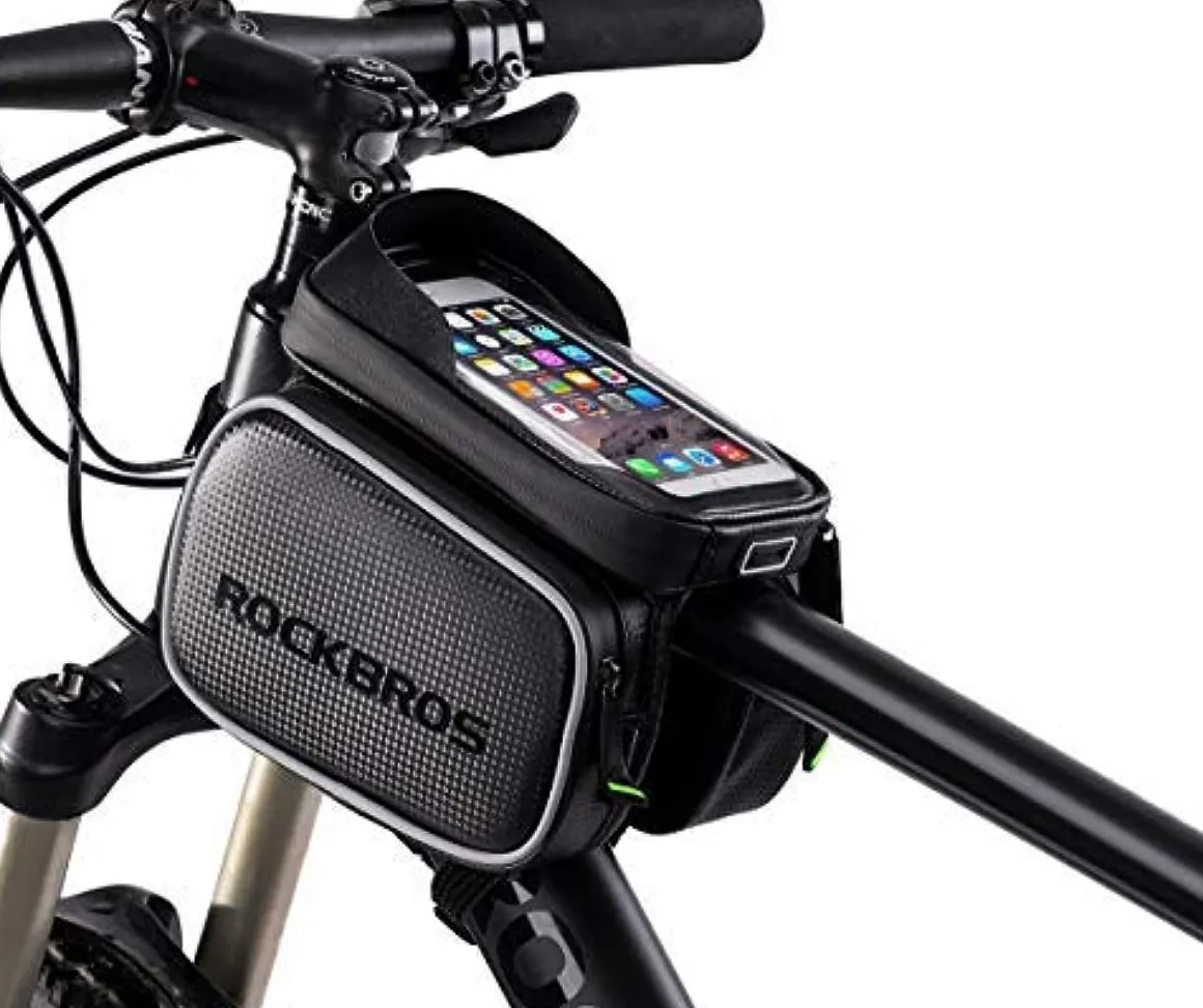 ROCKBROS Waterproof Bike Top Tube Bag - Phone Bag for 6.2” & Under