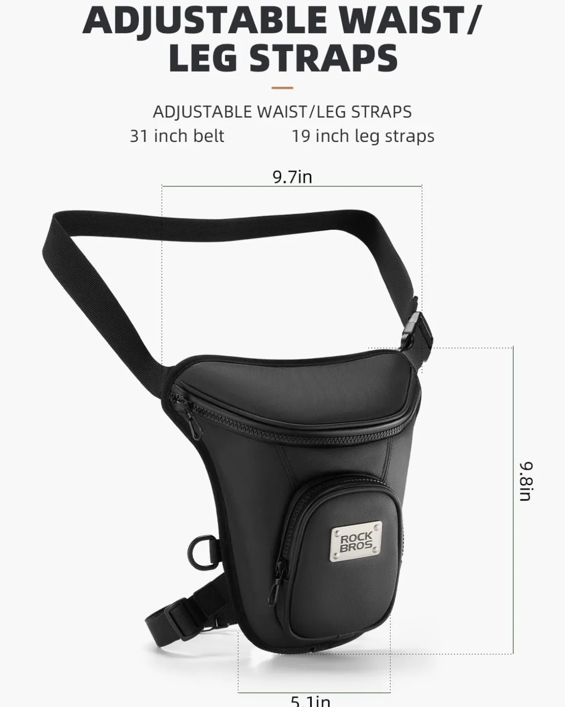 ROCKBROS Waterproof Tactical Drop Leg Bag Durable Adjustable Large Capacity