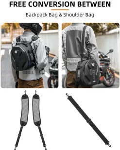 ROCKBROS Waterproof Tail Motorcycle Tail Rear Seat Bag 12.5L Storage Backpacks Hard Shell