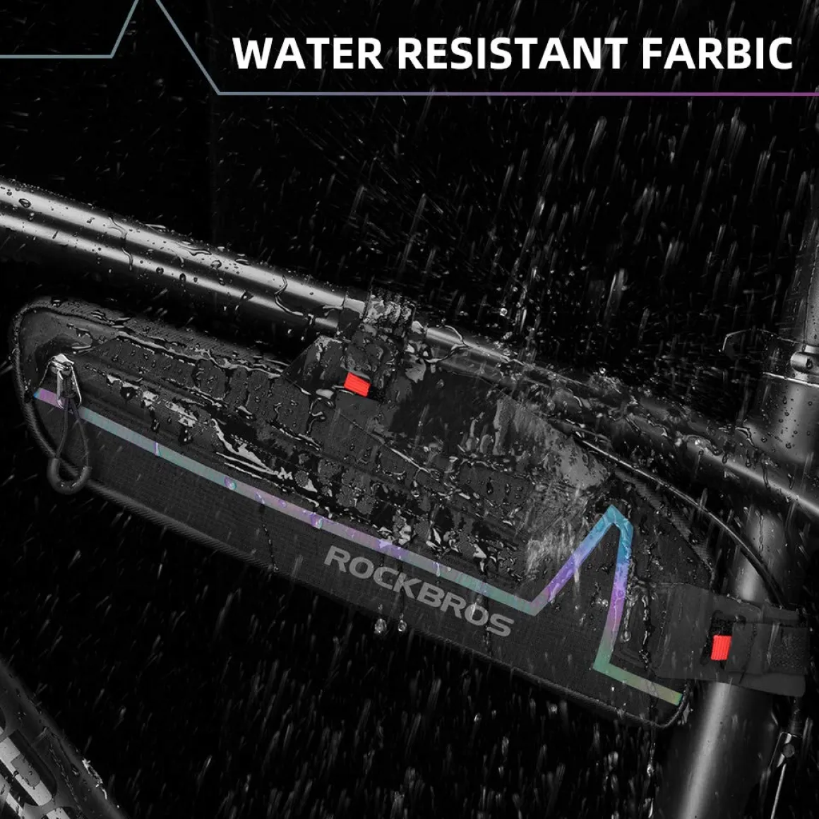 ROCKBROS Water Resistant Bike Triangle Frame Bag, Colorful Reflective 1.5L