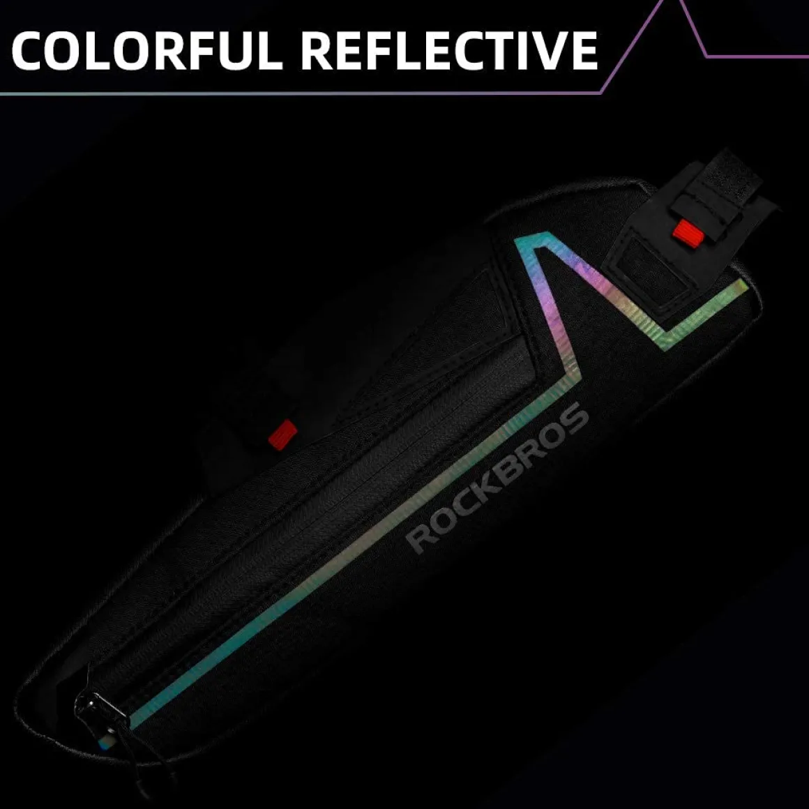 ROCKBROS Water Resistant Bike Triangle Frame Bag, Colorful Reflective 1.5L