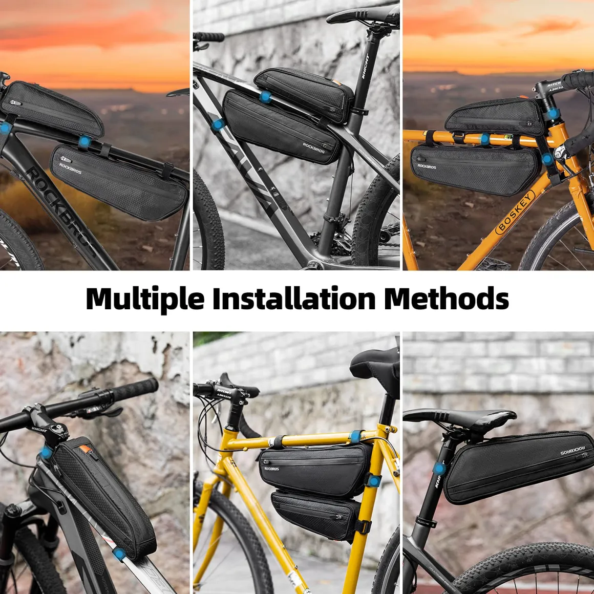 ROCKBROS Water-Resistant Triangle Bike Frame Saddle Bag Accessories for MTB Road Cycling