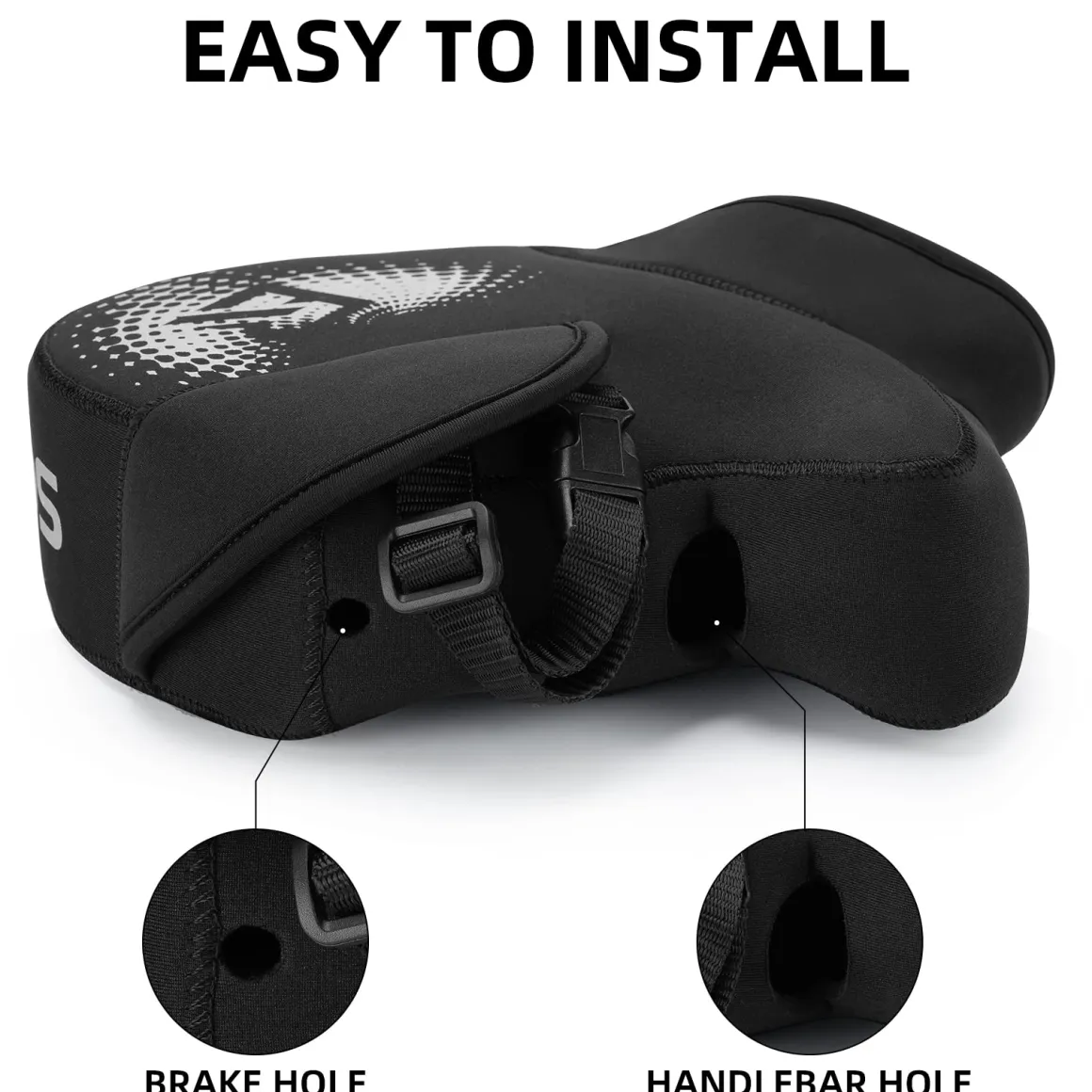 ROCKBROS Windproof Motorcycle Handlebar Muffs - Cold Weather Hand Warmers