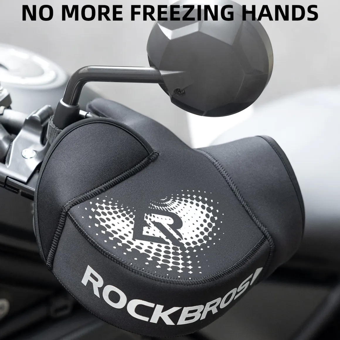 ROCKBROS Windproof Motorcycle Handlebar Muffs - Cold Weather Hand Warmers