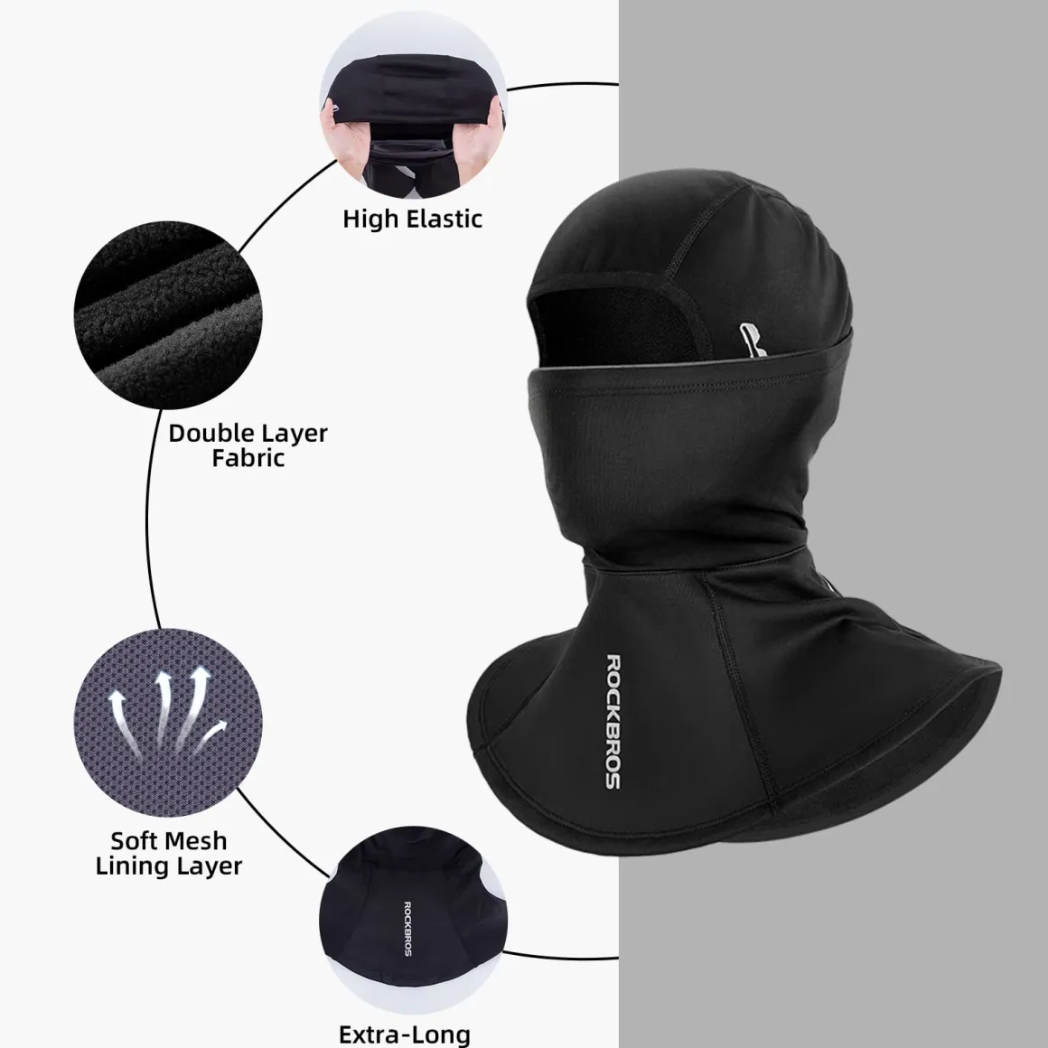 ROCKBROS Windproof Ski Mask for Men, Breathable Motorcycle Mask