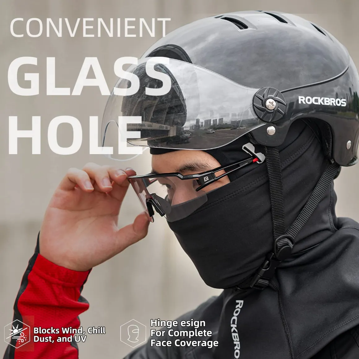 ROCKBROS Windproof Ski Mask for Men, Breathable Motorcycle Mask