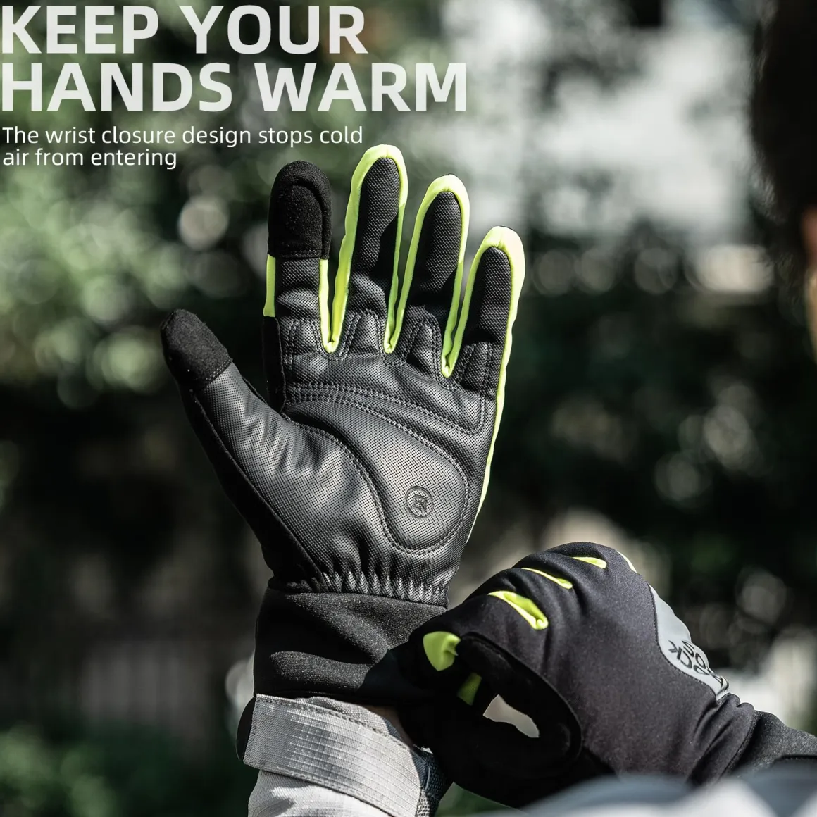 ROCKBROS Windproof Winter Cycling Padded Thermal Gloves for Men Women