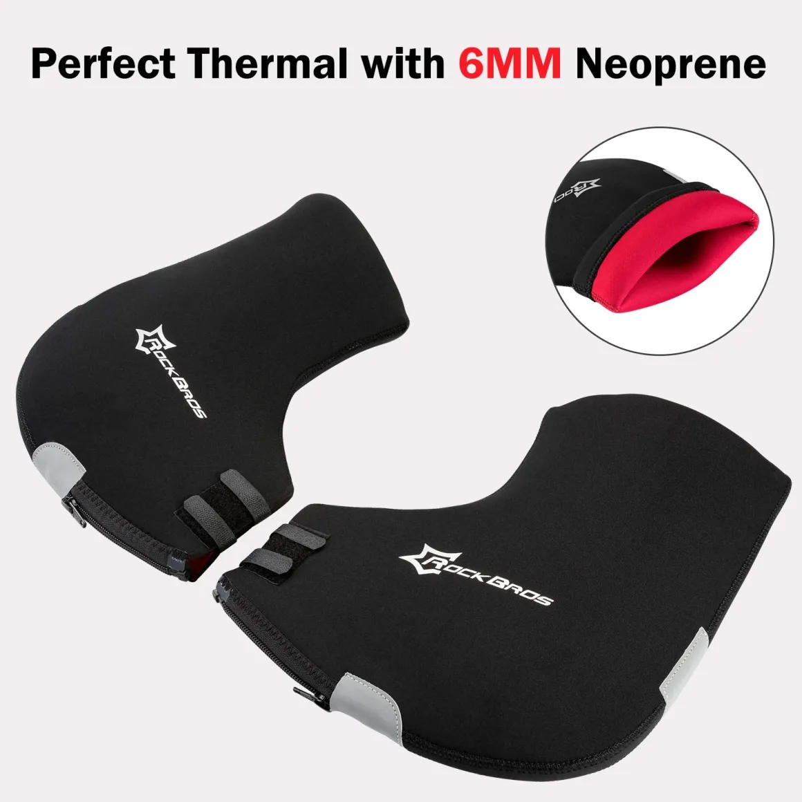 ROCKBROS Winter Bike Handlebar Mittens - Windproof Thermal Pogies for MTB