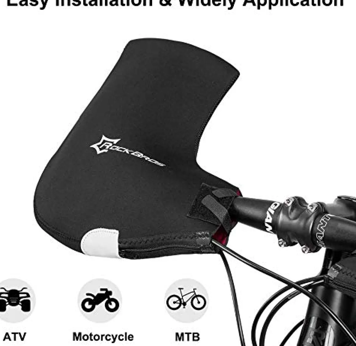 ROCKBROS Winter Bike Handlebar Mittens - Windproof Thermal Pogies for MTB