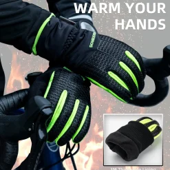 ROCKBROS Winter Cycling Gloves, Windproof Thermal Touchscreen Gloves for Men Women