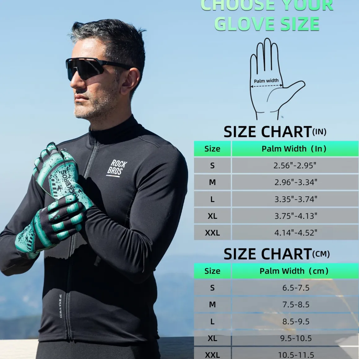 ROCKBROS Winter Cycling Gloves Men’s Thermal Windproof Full Finger MTB Gloves