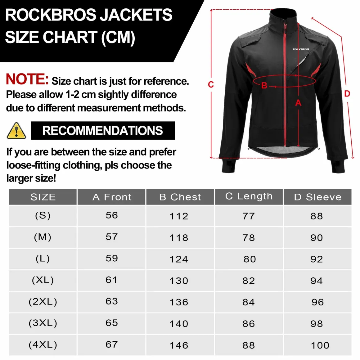 ROCKBROS Winter Cycling Jacket Thermal Fleece Windproof Jacket Running Biking Hiking