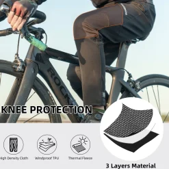 ROCKBROS Winter Cycling Pants Warm Ergonomics Men's Windproof Thermal Bicycling Pants