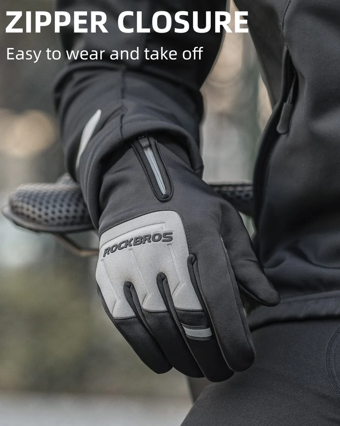 ROCKBROS Winter Cycling Thermal Running Ski Touchscreen Snow Gloves for Outdoor Sports