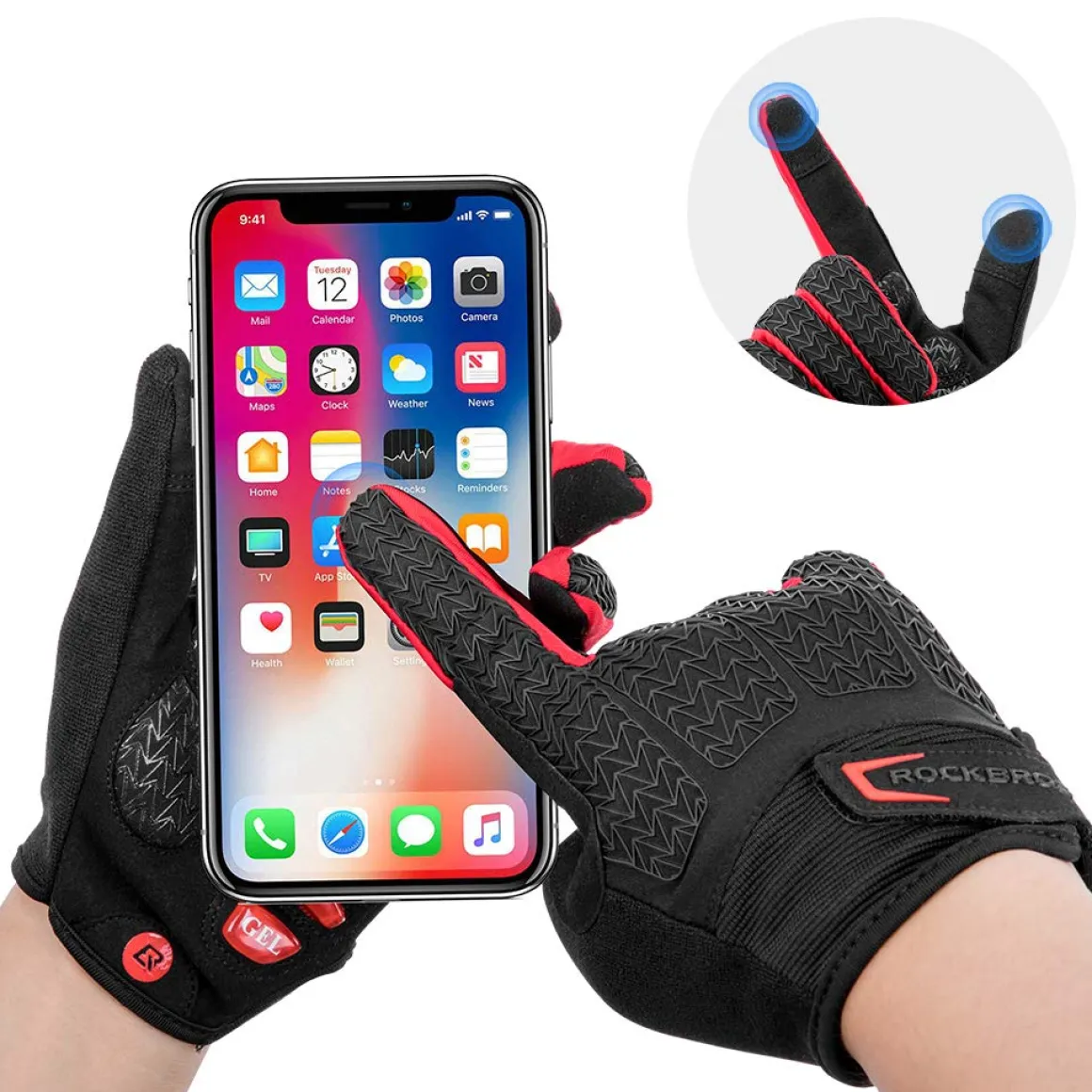 ROCKBROS Winter Cycling Windproof Anti-Slip Thermal Bike Gloves for Cycling,Biking,Running