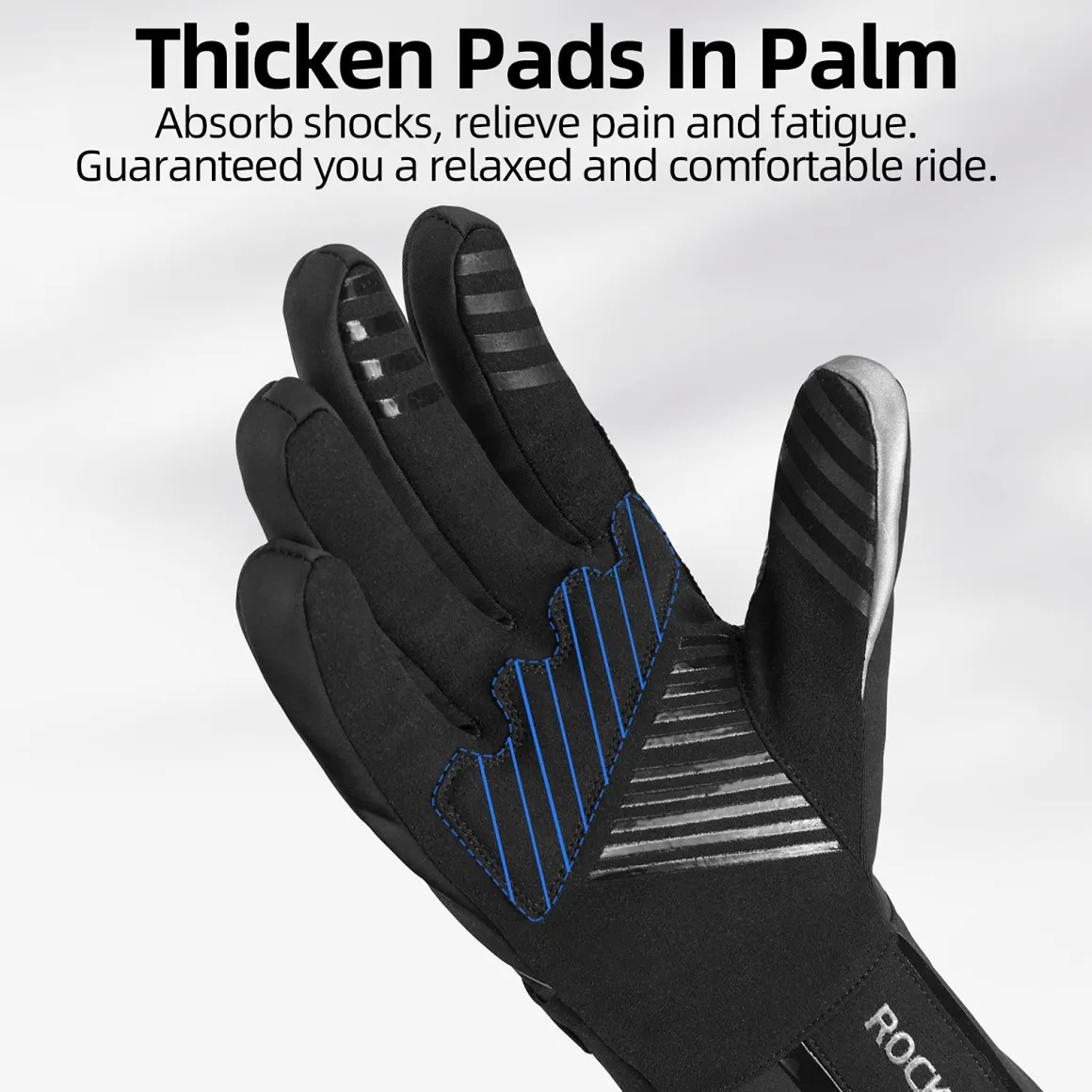ROCKBROS Winter Gloves for Men Full Finger Touchscreen Cycling Gloves for Hiking Motorcycle