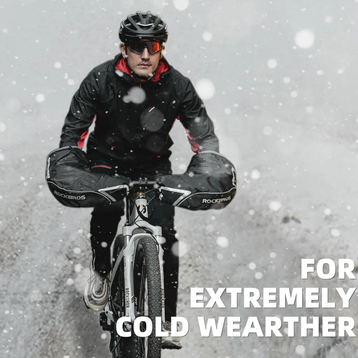 ROCKBROS Winter Handlebar Mittens - Extreme Cold Weather MTB Fat Bike Pogies