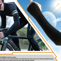 ROCKBROS Winter Knit Arm Warmers, Long Fingerless Sleeves for Women Men