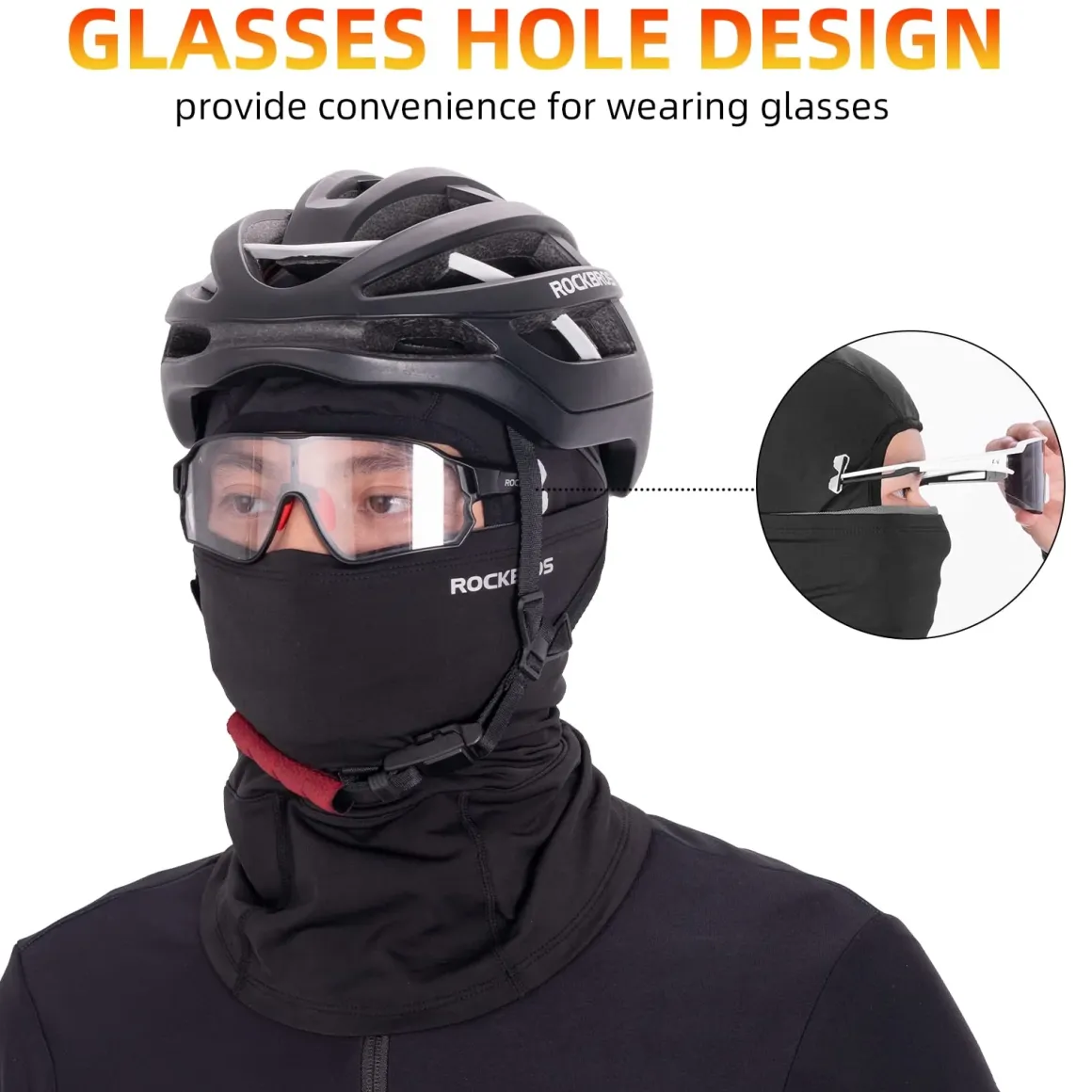 ROCKBROS Winter Ski Mask with Filter Pocket, Full Face Balaclava for Men Women