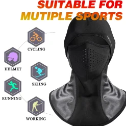 ROCKBROS Winter Ski Mask with Filter Pocket, Full Face Balaclava for Men Women