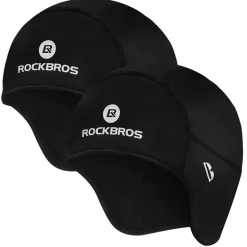 ROCKBROS Winter Skull Cap Helmet Liner, Thermal Cycling Beanie with Glasses Holes
